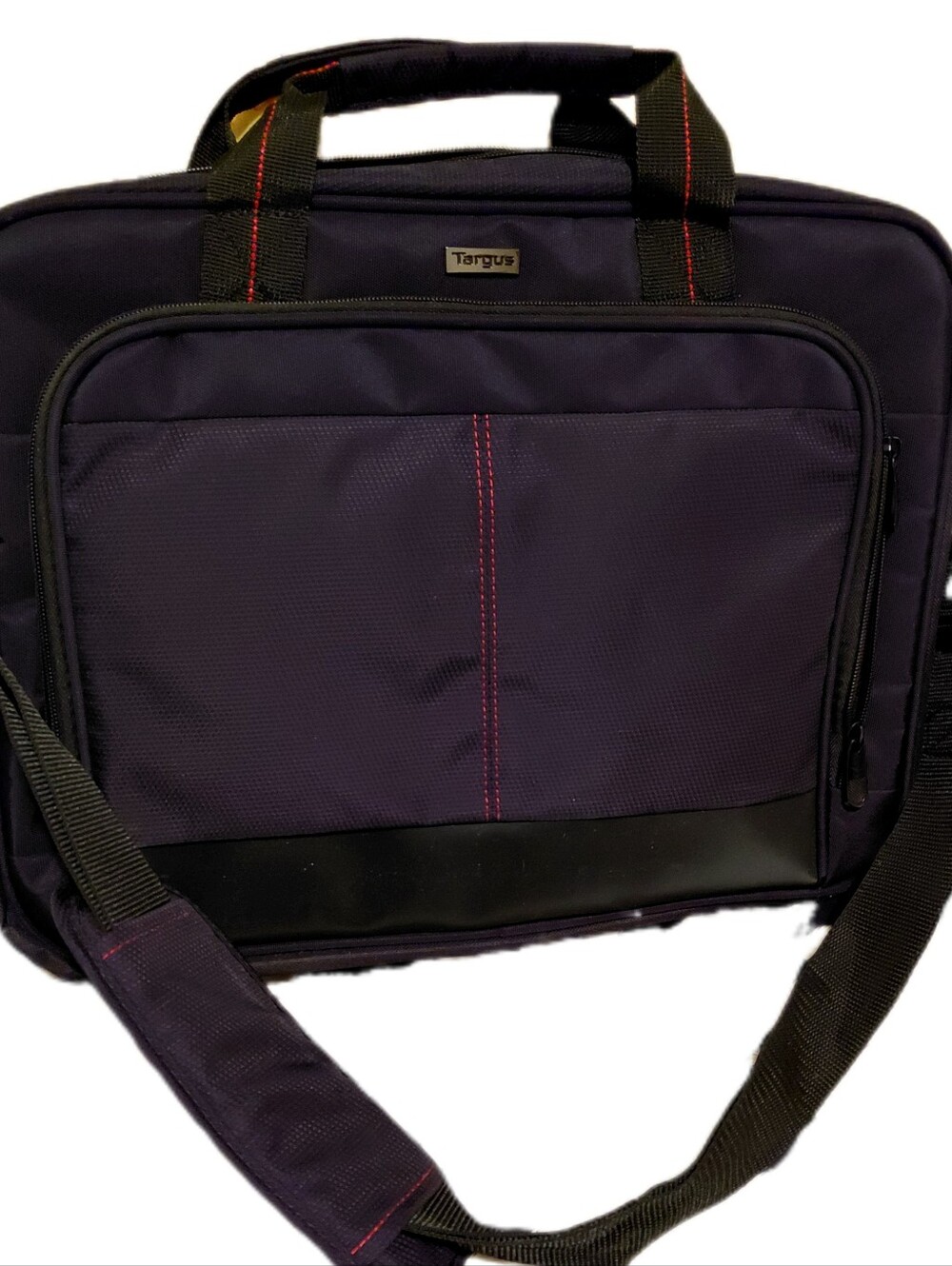 > Targus Black Laptop Shoulder Bag with Red Stitch Accents